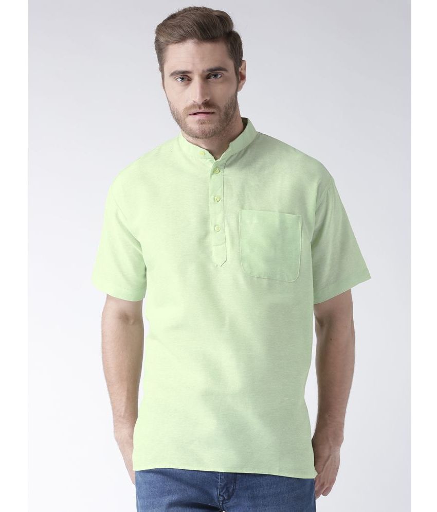     			KLOSET By RIAG - Green Cotton Men's Shirt Style Kurta ( Pack of 1 )