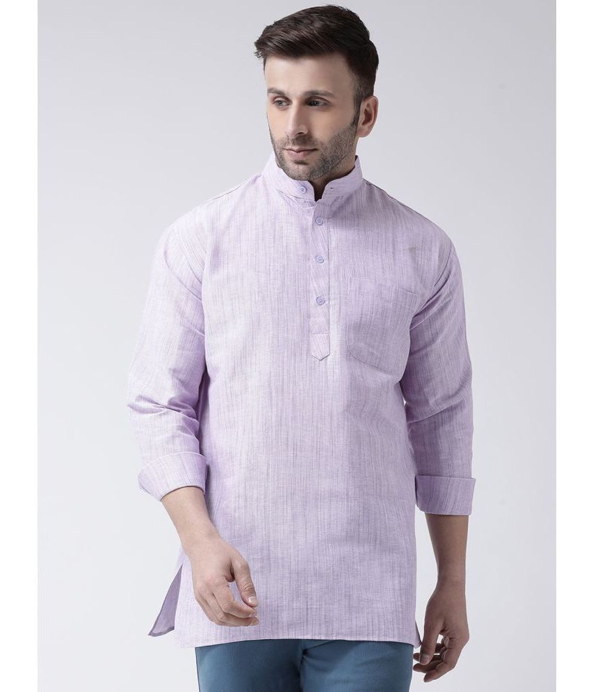     			KLOSET By RIAG - Purple Cotton Men's Shirt Style Kurta ( Pack of 1 )