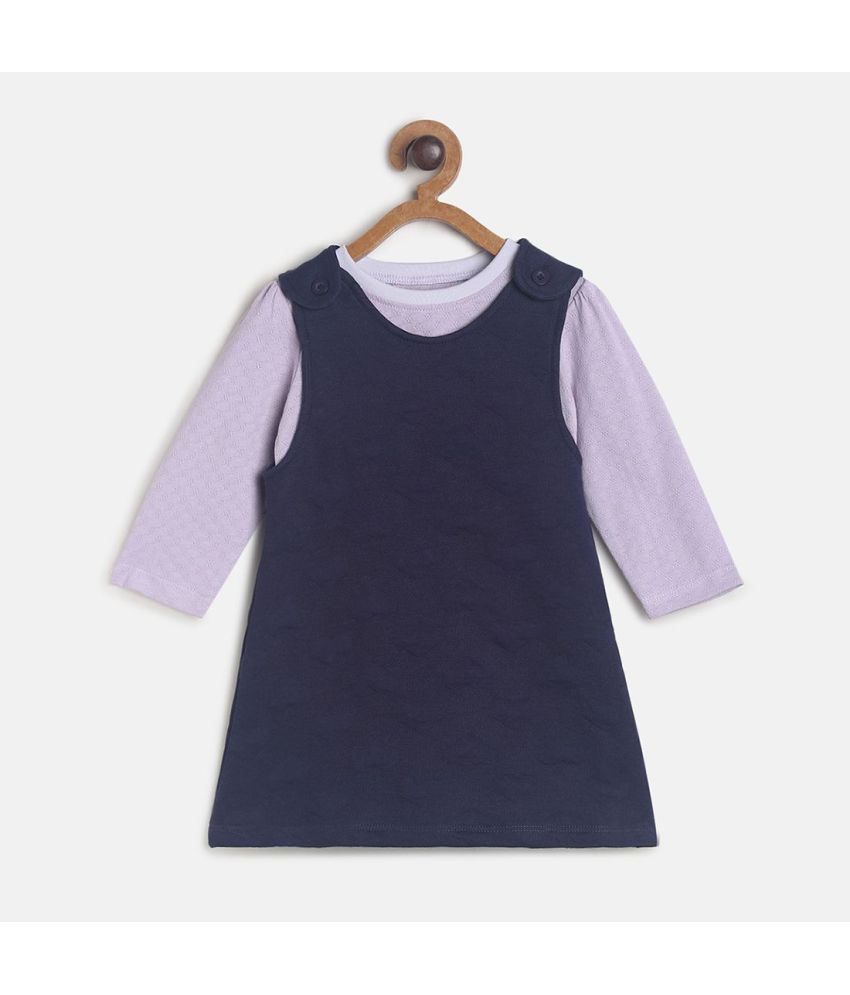     			MINI KLUB Navy Cotton Baby Girl Dungaree Sets ( Pack of 1 )
