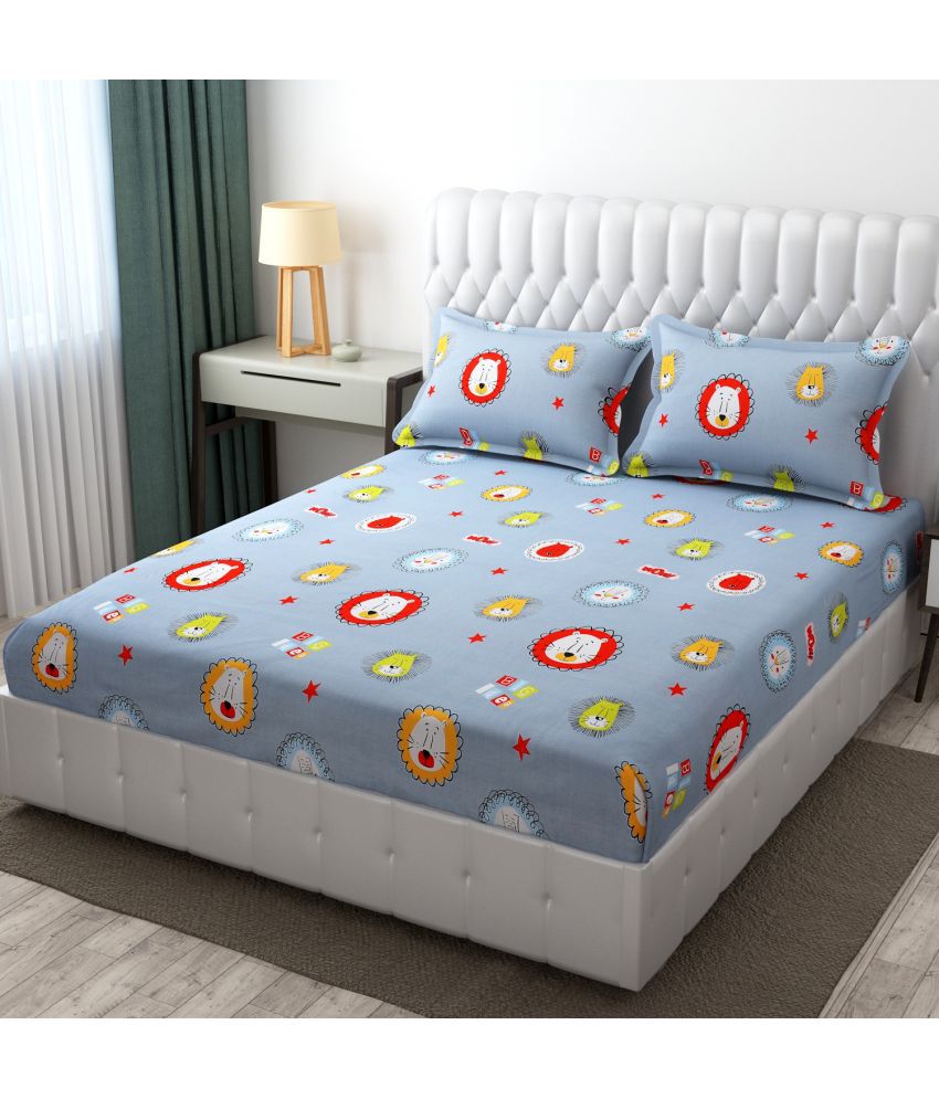     			Nirwana Decor Microfiber Abstract Double Bedsheet with 2 Pillow Covers - Multicolor