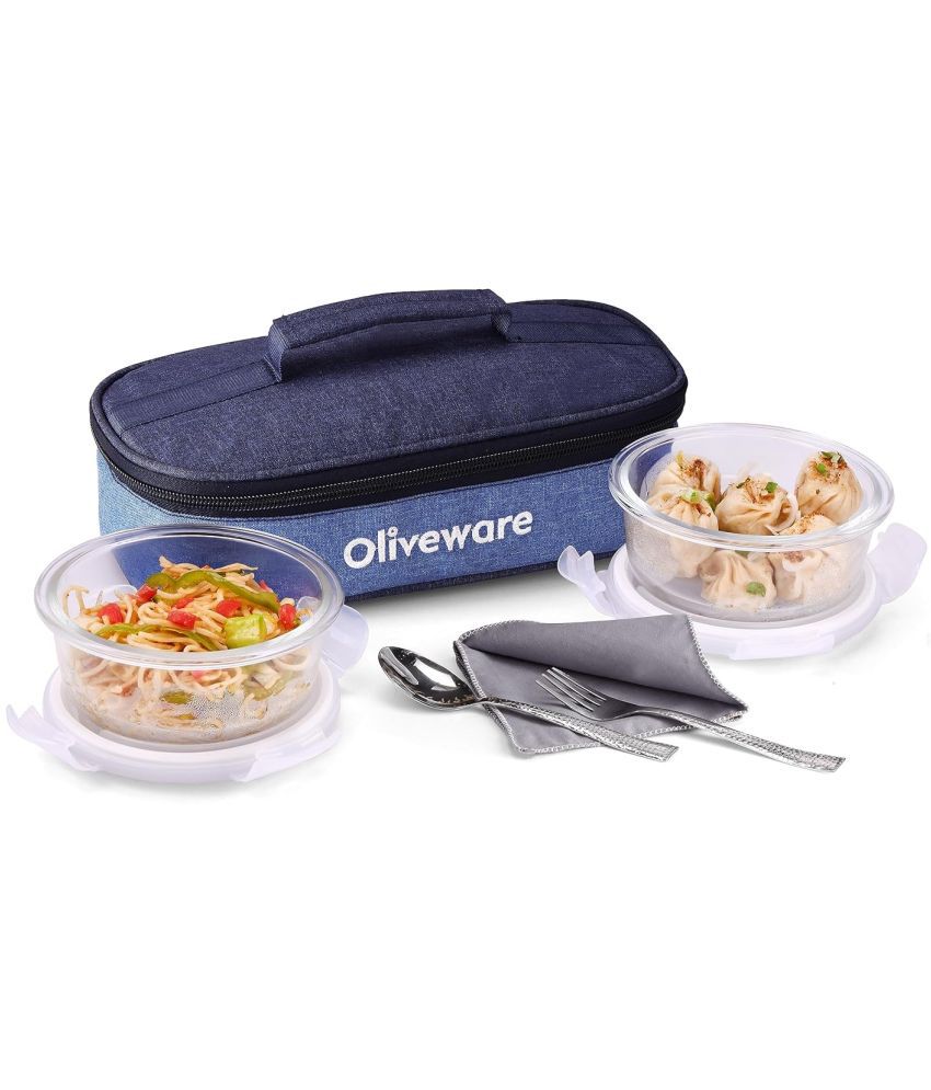     			Oliveware Glass Lunch Box 2 - Container ( Pack of 1 )