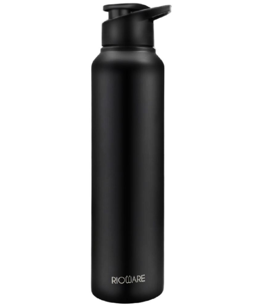    			Rioware Stainless Steel Water Bottles Black Water Bottle 1000 mL ( Set of 1 )