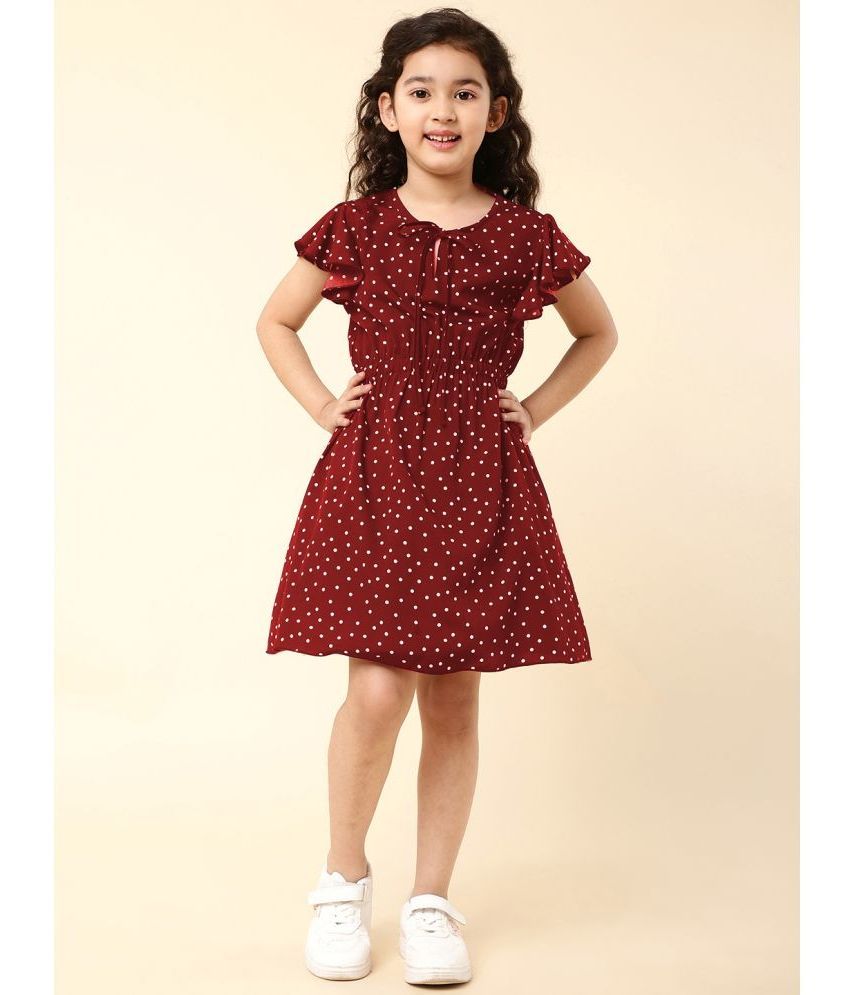     			A.T.U.N. Polyester Frock For Girls ( Pack of 1 , Maroon )