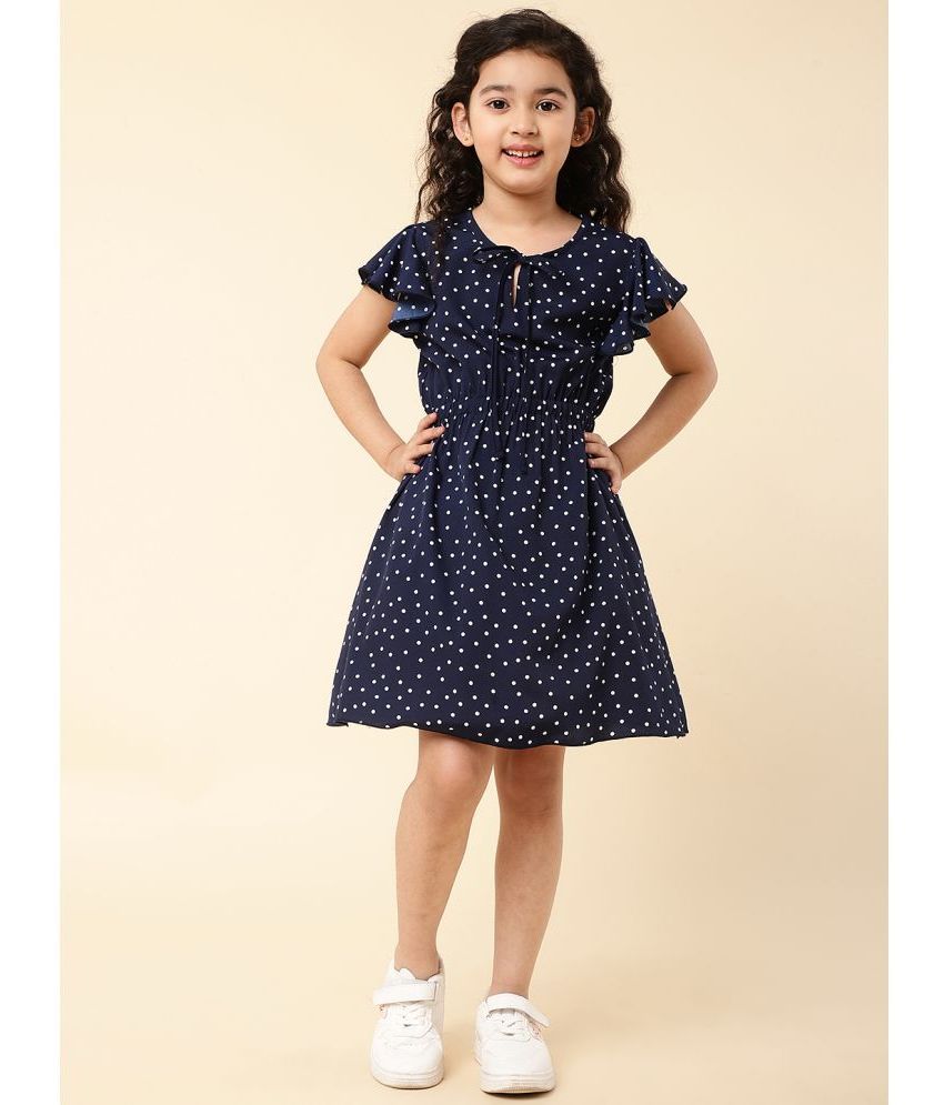     			A.T.U.N. Polyester Frock For Girls ( Pack of 1 , Navy )