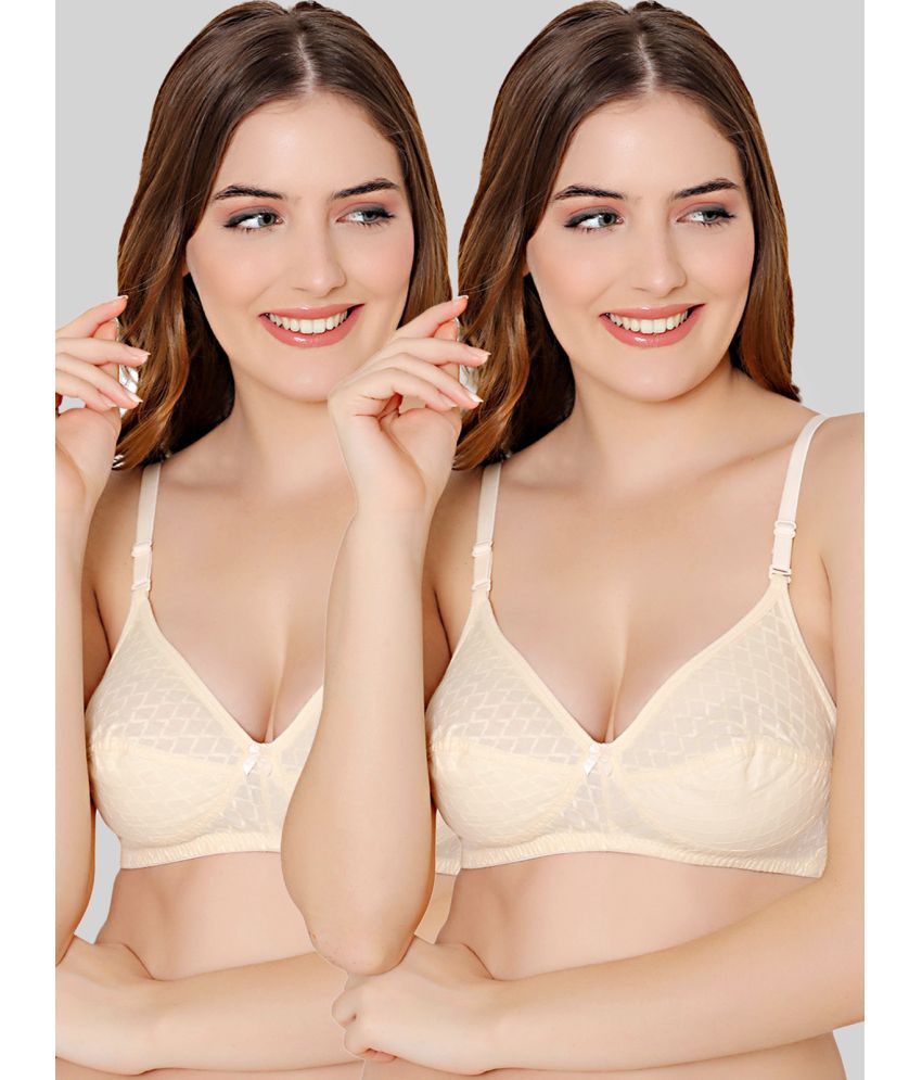     			Bodycare Beige Cotton Non Padded Women's Everyday Bra ( Pack of 2 )