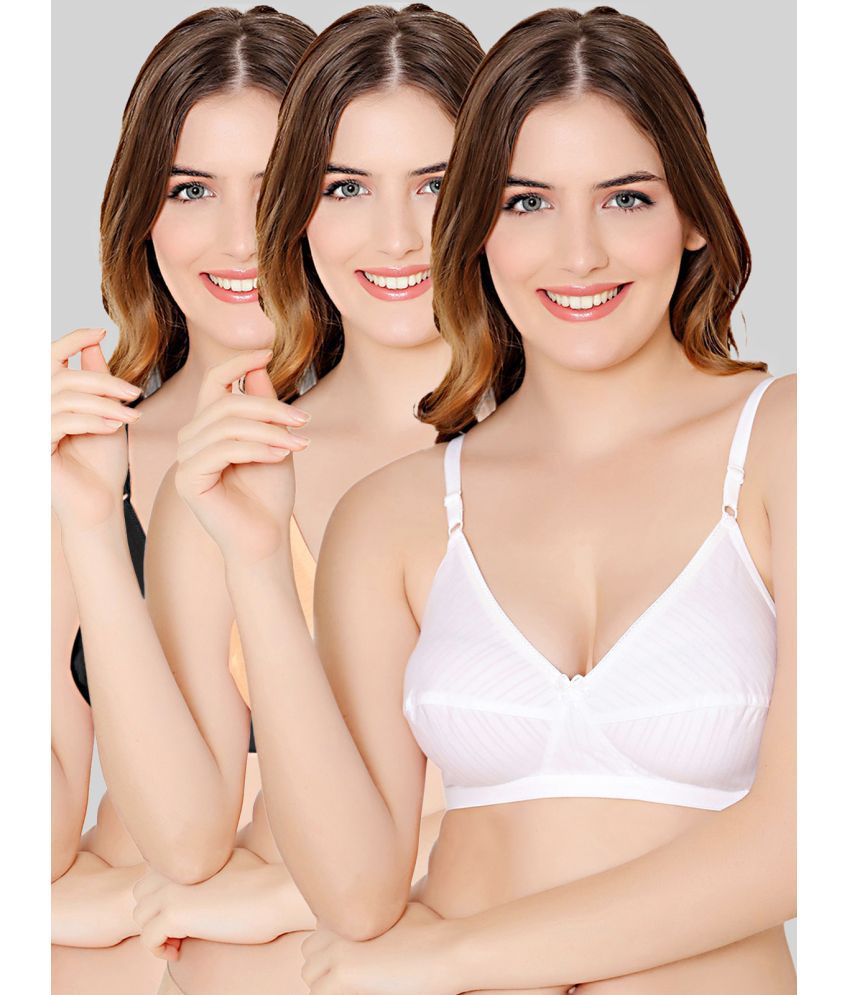     			Bodycare Multicolor Cotton Blend Non Padded Women's Everyday Bra ( Pack of 3 )