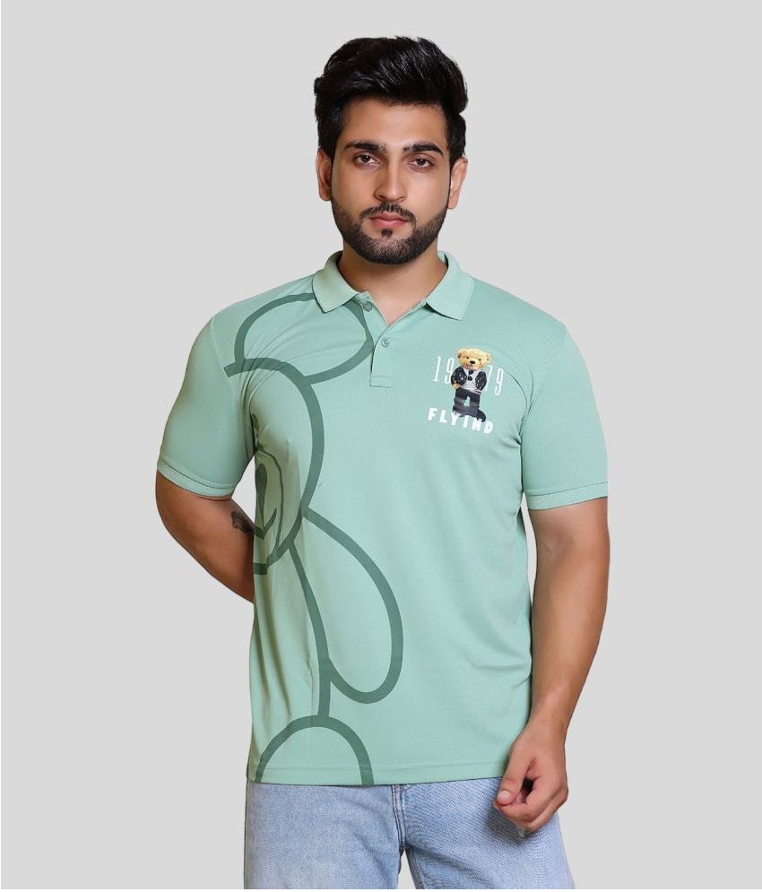     			FLYIND VOGUE OUTFIT Cotton Regular Fit Printed Half Sleeves Men's Polo T Shirt - Green ( Pack of 1 )