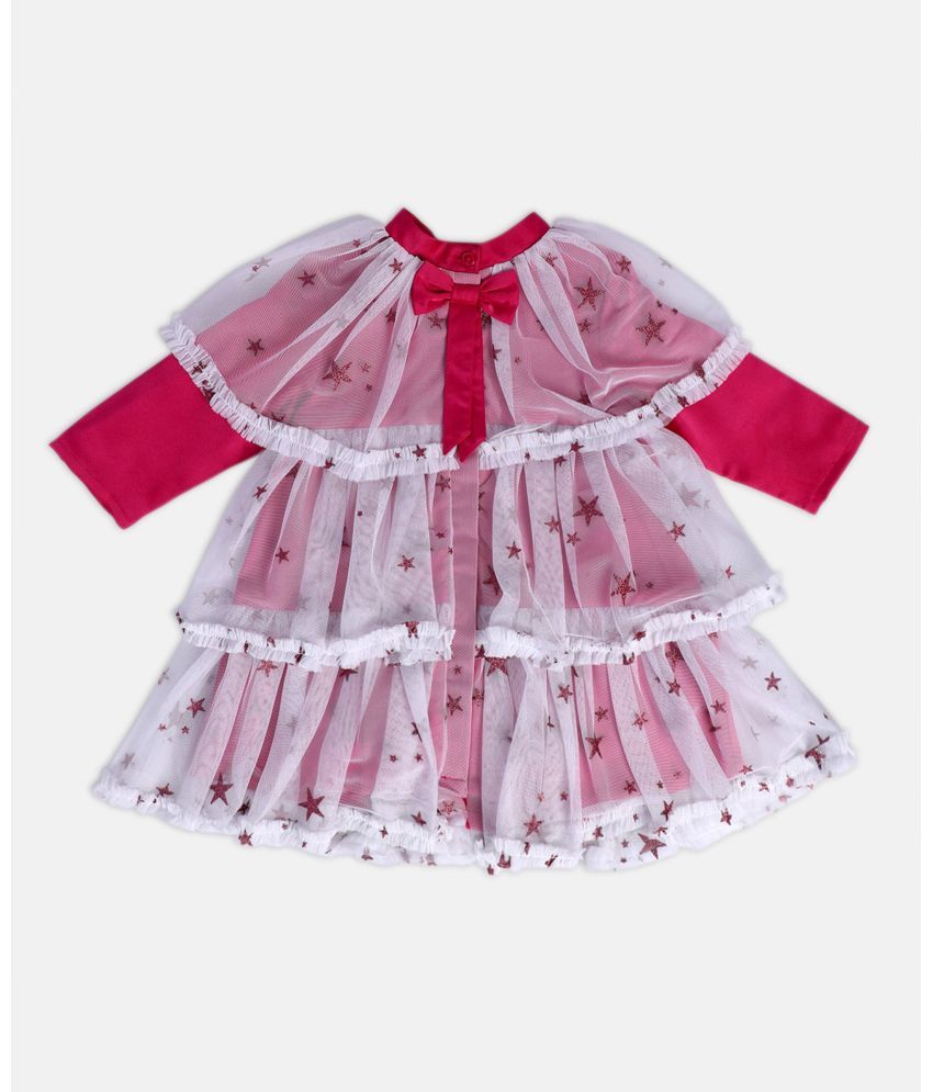     			MINI KLUB Pink Cotton Baby Girl Dress ( Pack of 1 )