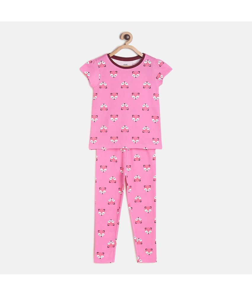     			MINI KLUB Pink Cotton Girls Top With Pants ( Pack of 1 )