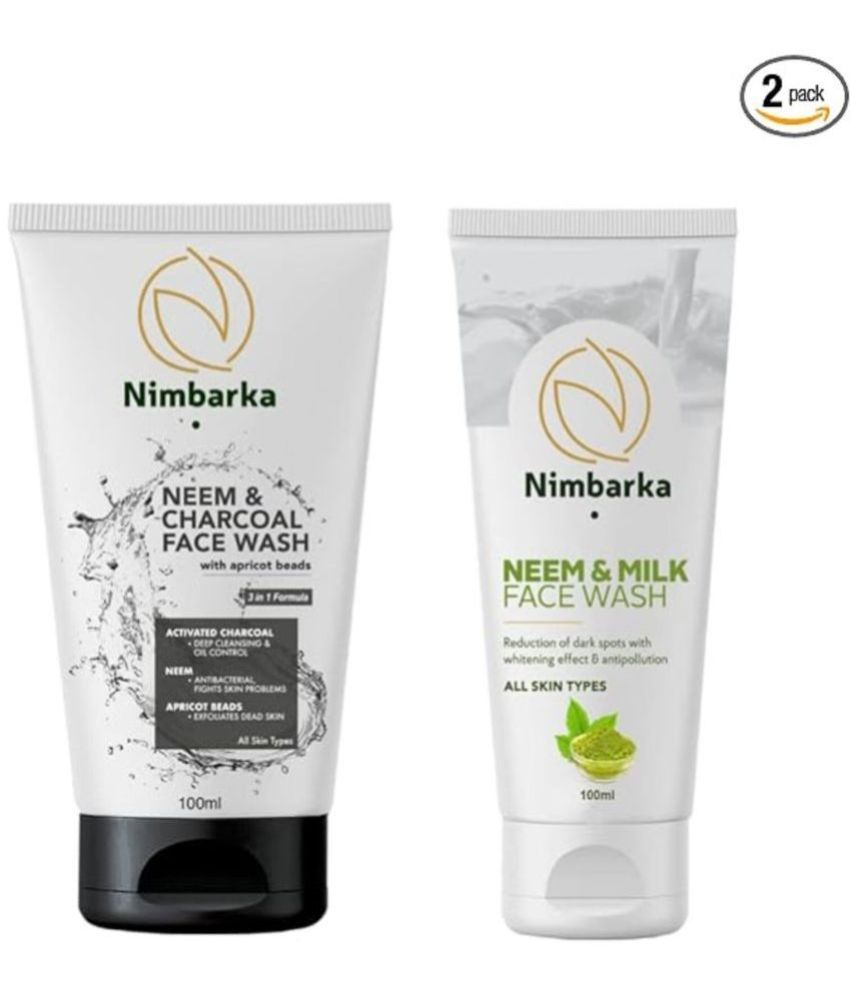     			Nimbarka Neem & Charcoal Facewash 100 ml With Neem & Milk Facewash 100 ml (Pack of 2)