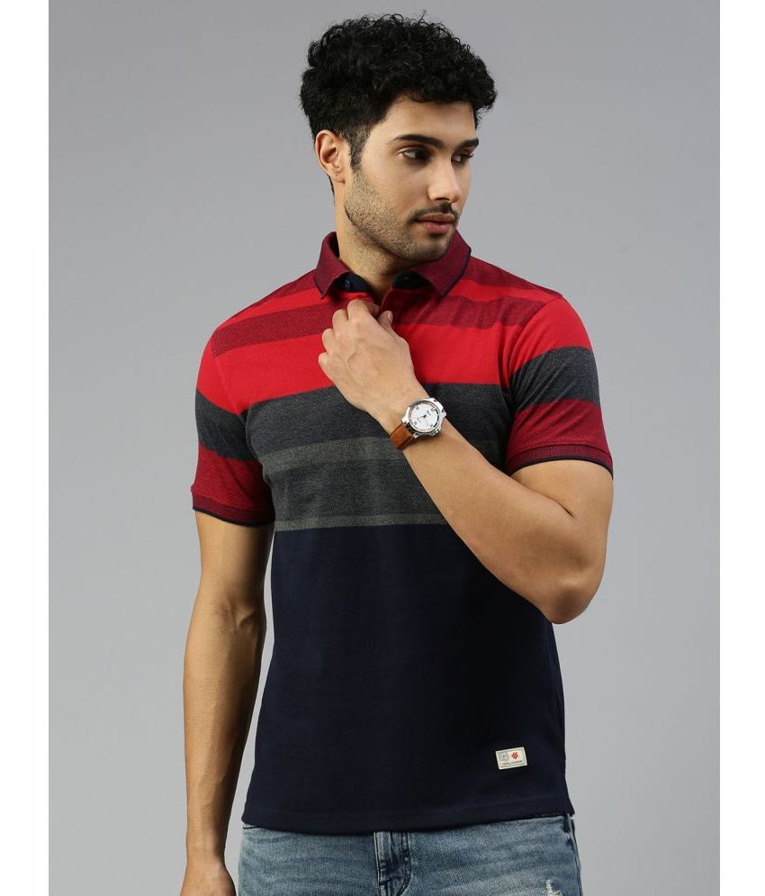     			ONN Cotton Regular Fit Striped Half Sleeves Men's Polo T Shirt - Melange Navy ( Pack of 1 )