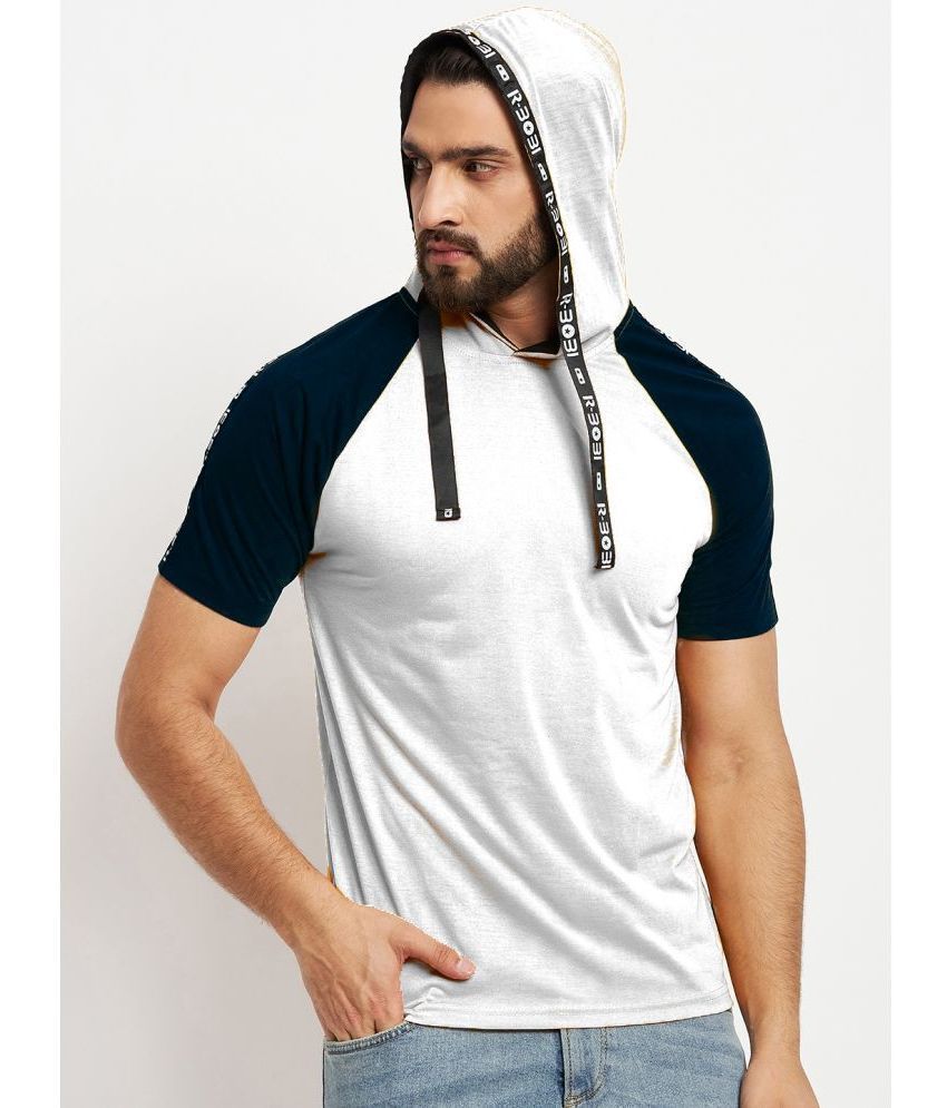     			RELANE Cotton Blend Regular Fit Colorblock Half Sleeves Men's T-Shirt - White ( Pack of 1 )