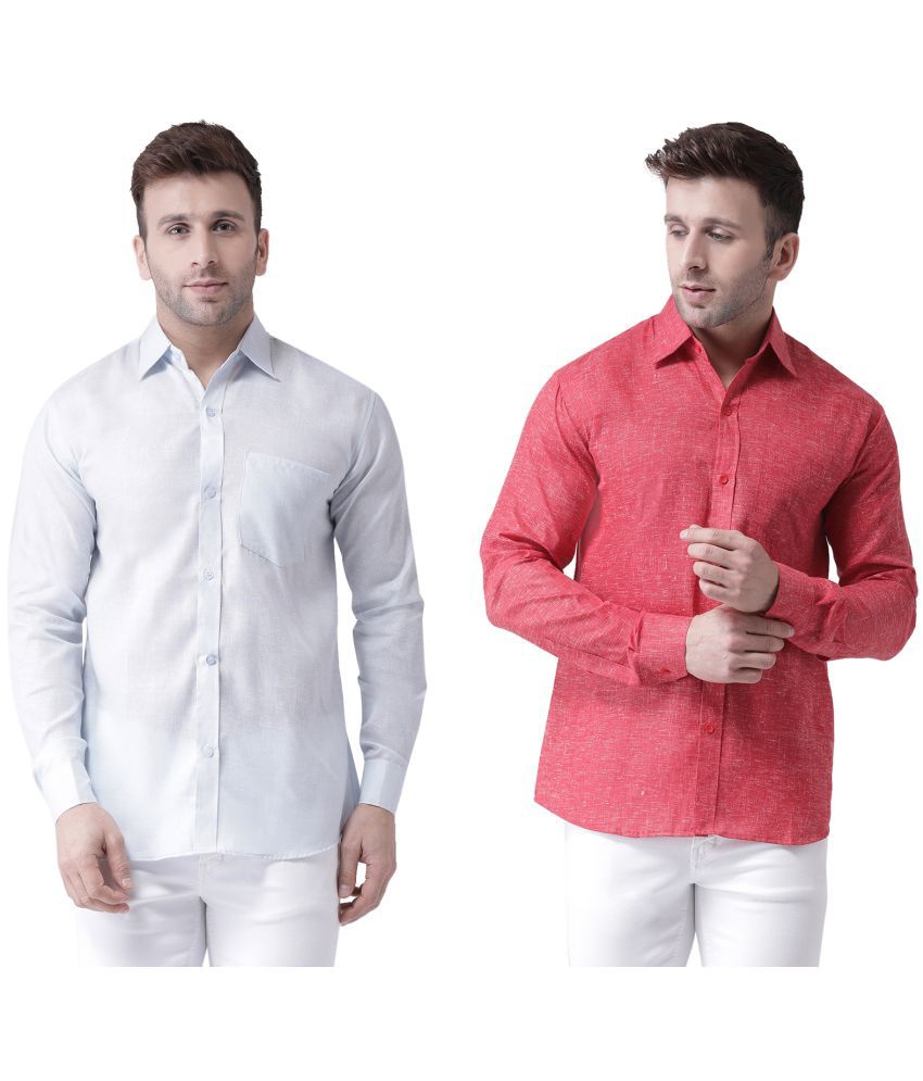     			RIAG 100% Cotton Regular Fit Solids Full Sleeves Men's Casual Shirt - Maroon ( Pack of 2 )