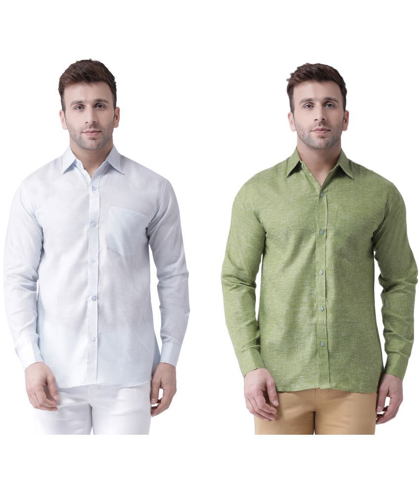     			RIAG 100% Cotton Regular Fit Solids Full Sleeves Men's Casual Shirt - Olive ( Pack of 2 )