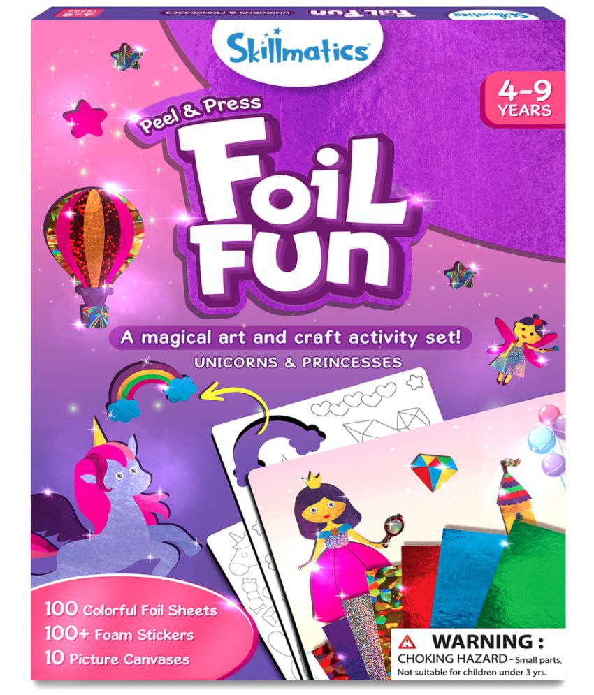     			Skillmatics Art & Craft Activity - Foil Fun Unicorns & Princesses, No Mess Art for Kids, Craft Kits & Supplies, DIY Creative Activity, Gifts for Girls & Boys Ages 4, 5, 6, 7, 8, 9, Travel Toys