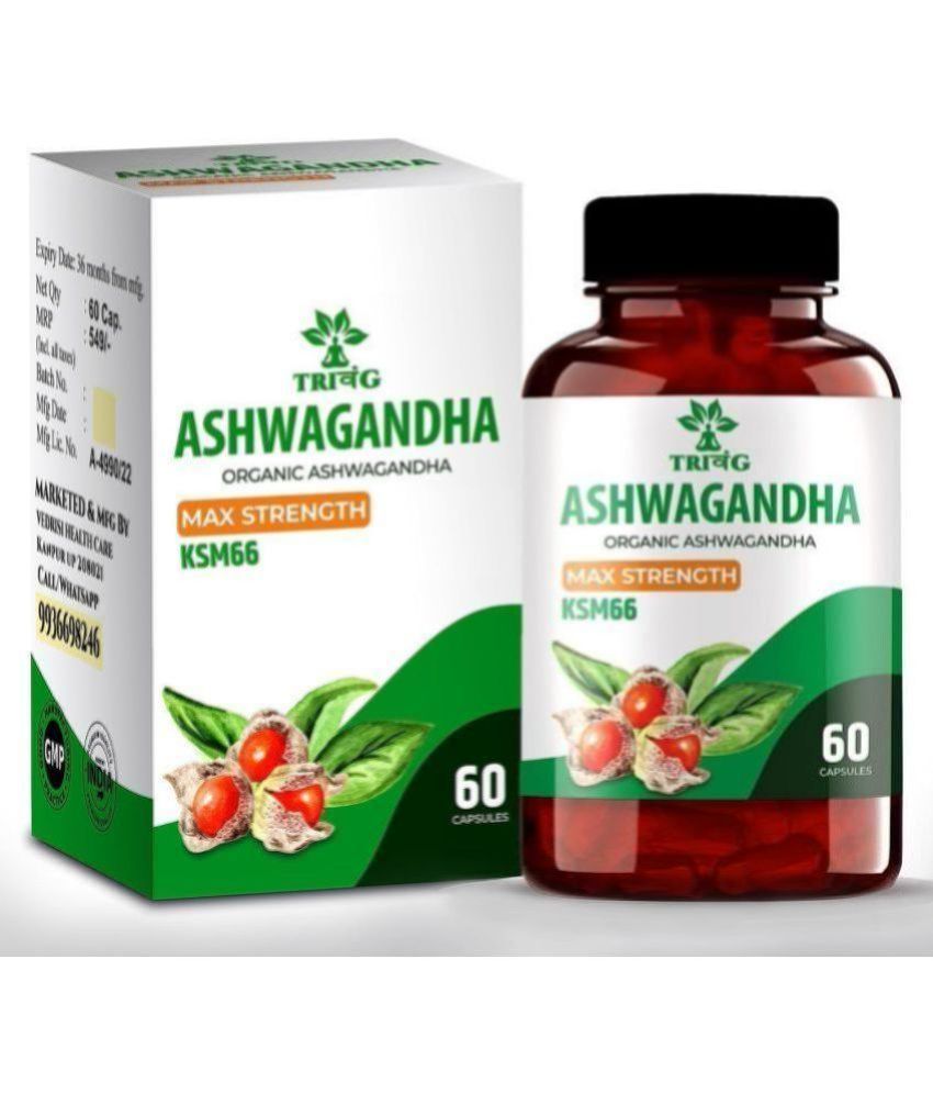     			Trivang Ashwagandha KSM-66 (500 mg) | Extra Strength Natural Formulation | Support strength & energy | Withania Somnifera Extract - 60 Vegetarian Capsules