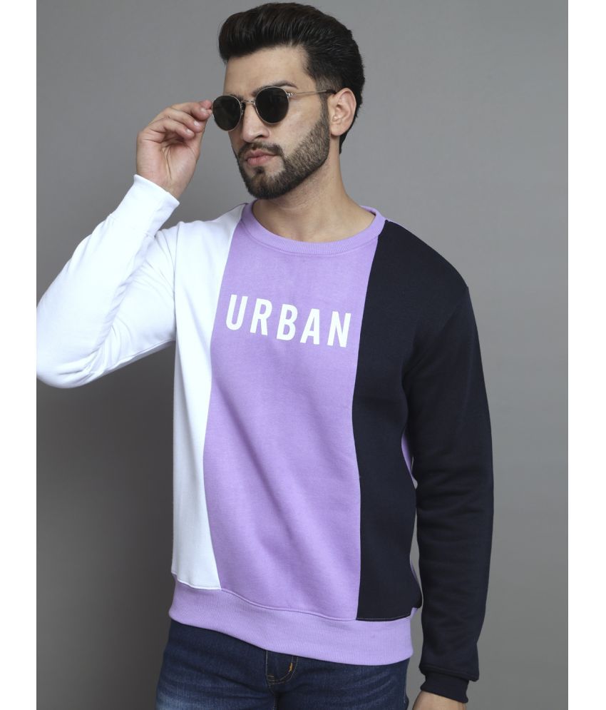     			ZEBULUN Fleece Round Neck Men's Sweatshirt - Lavender ( Pack of 1 )