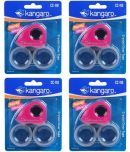 Kangaro Single Sided Desk Essentials TD-18Y Crystal Clear Blister Pack of 4 Tape Dispenser,Cello Tape (Manual) (Black)