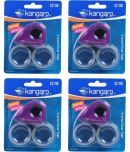 Kangaro Single Sided Desk Essentials TD-18Y Crystal Clear Blister Pack of 4 Tape Dispenser,Cello Tape (Manual) (Yellow)