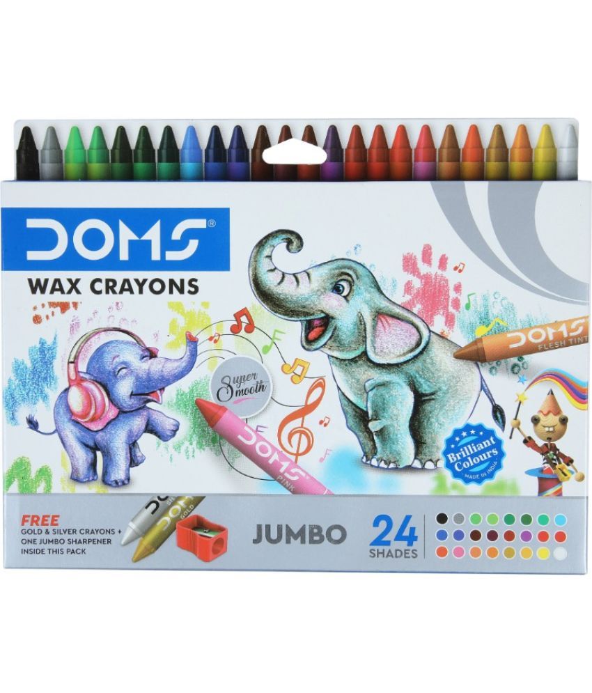     			DOMS Non-Toxic Jumbo Wax Crayon Set in Cardboard Box (Set of 2, Multicolor)