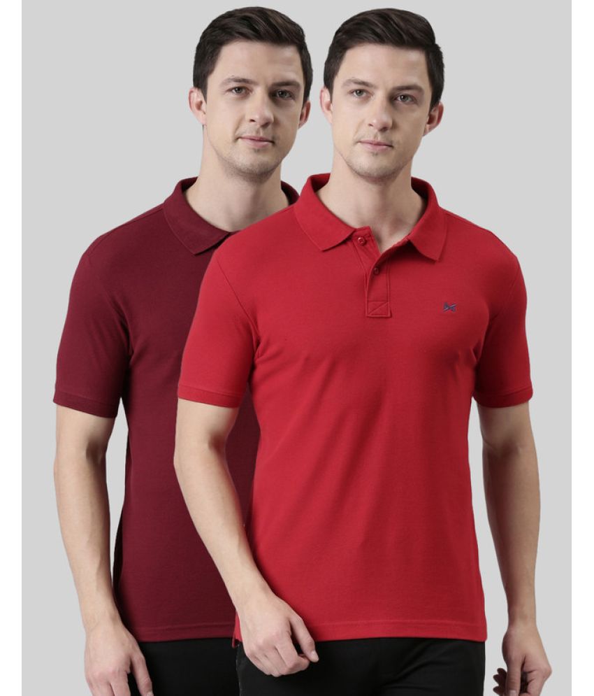     			Force NXT Cotton Blend Regular Fit Solid Half Sleeves Men's Polo T Shirt - Multicolor ( Pack of 2 )