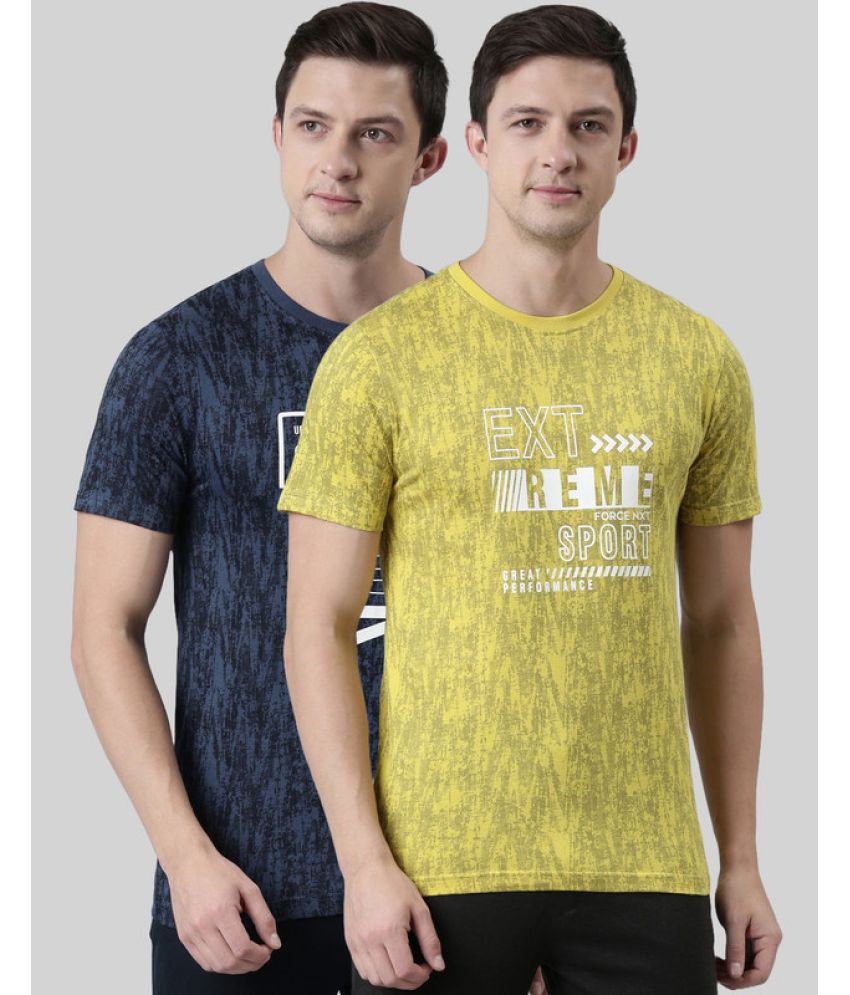     			Force NXT Cotton Blend Regular Fit Printed Half Sleeves Men's T-Shirt - Multicolor ( Pack of 2 )