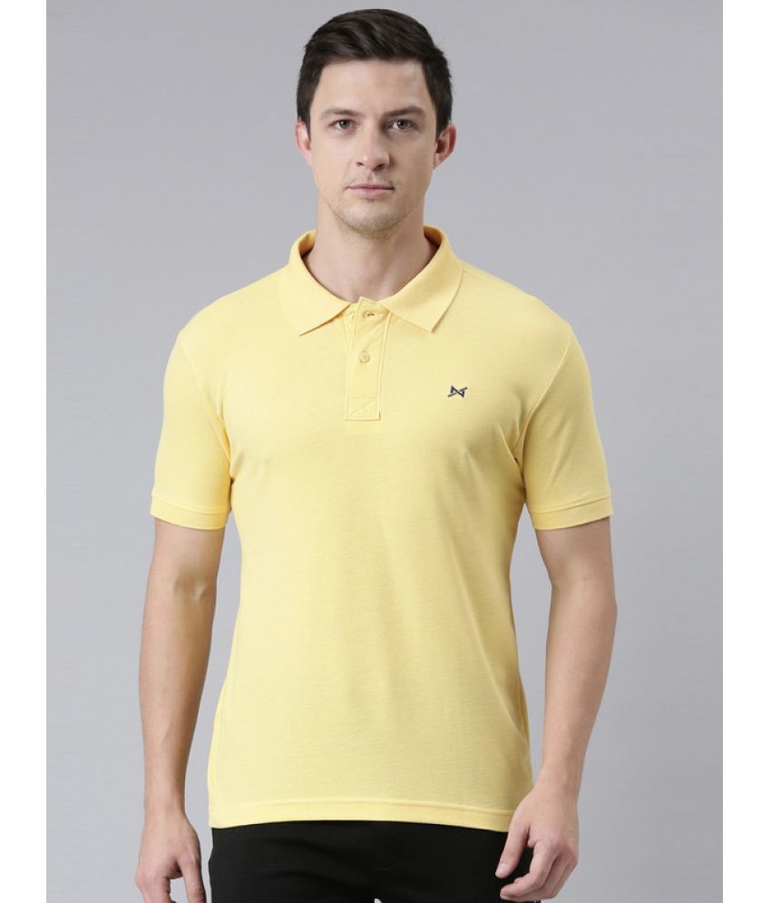     			Force NXT Cotton Blend Regular Fit Solid Half Sleeves Men's Polo T Shirt - Yellow ( Pack of 1 )