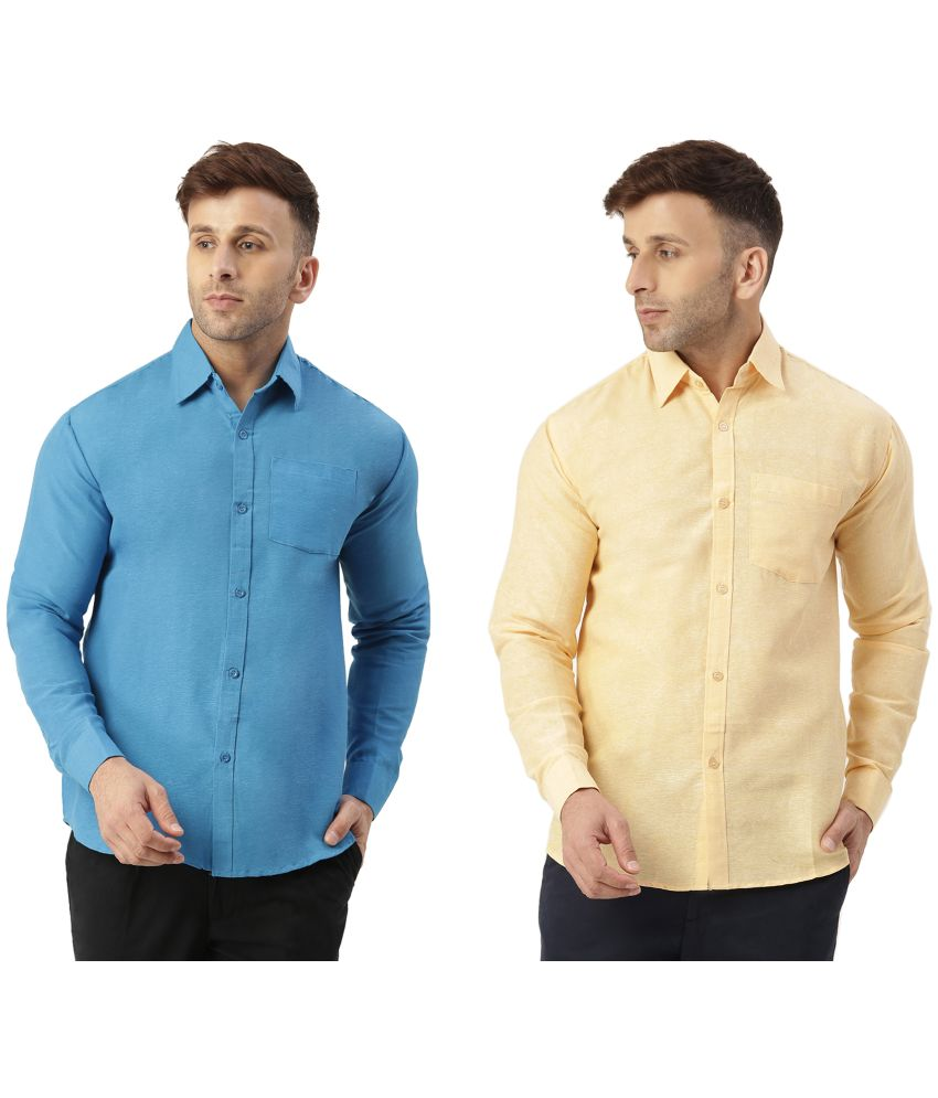     			KLOSET By RIAG 100% Cotton Regular Fit Solids Full Sleeves Men's Casual Shirt - Yellow ( Pack of 2 )