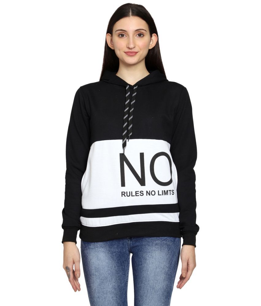     			PPTHEFASHIONHUB Fleece Women's Hooded Sweatshirt ( Black )