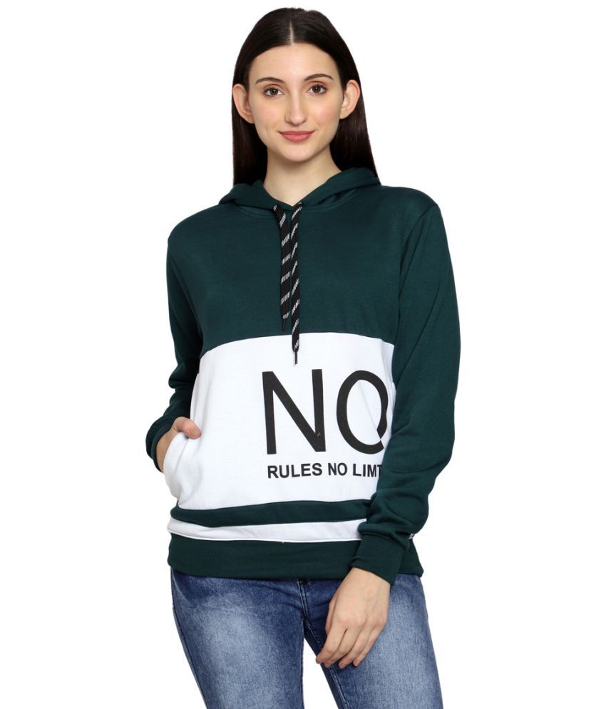     			PPTHEFASHIONHUB Fleece Women's Hooded Sweatshirt ( Green )