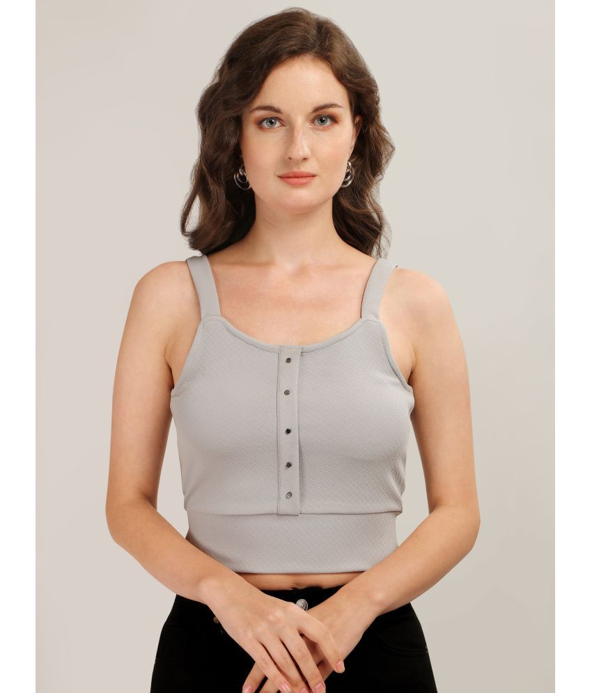     			Prettify Grey Cotton Blend Women's Regular Top ( Pack of 1 )