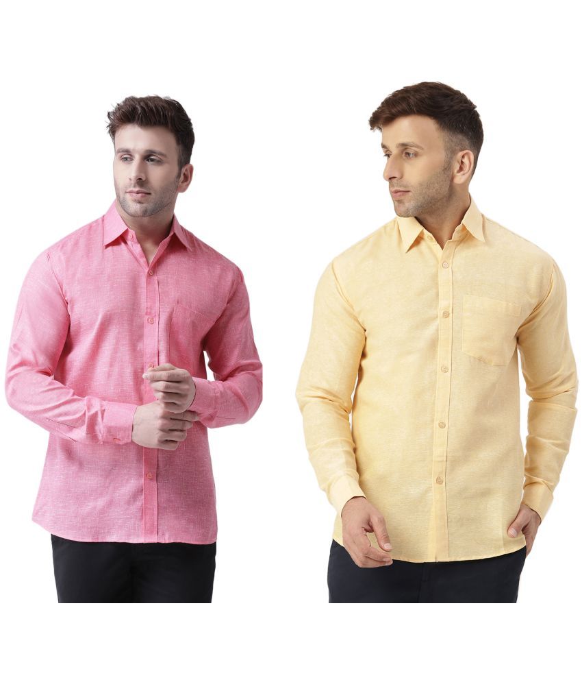     			RIAG 100% Cotton Regular Fit Solids Full Sleeves Men's Casual Shirt - Beige ( Pack of 2 )