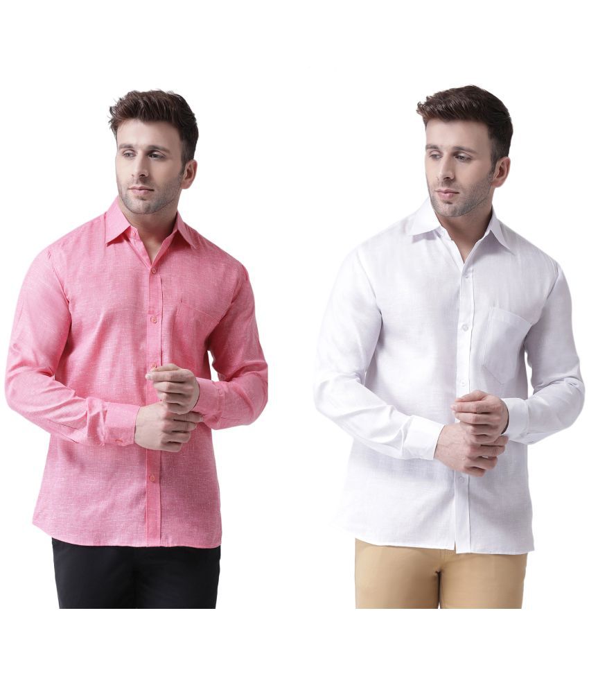     			RIAG 100% Cotton Regular Fit Solids Full Sleeves Men's Casual Shirt - Off White ( Pack of 2 )