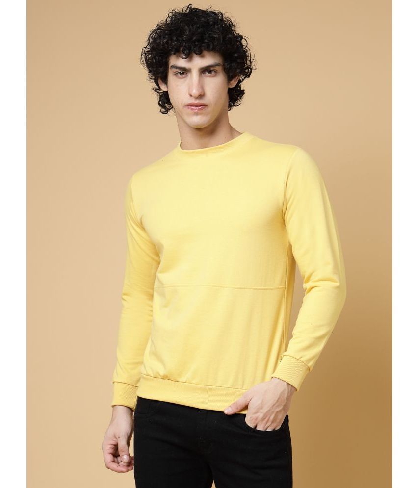     			Rigo Fleece Round Neck Men's Sweatshirt - Yellow ( Pack of 1 )