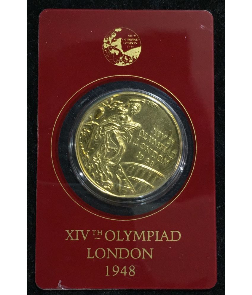     			XIV Th Olympiad London 1948 Medolian with Folder Vary Rare