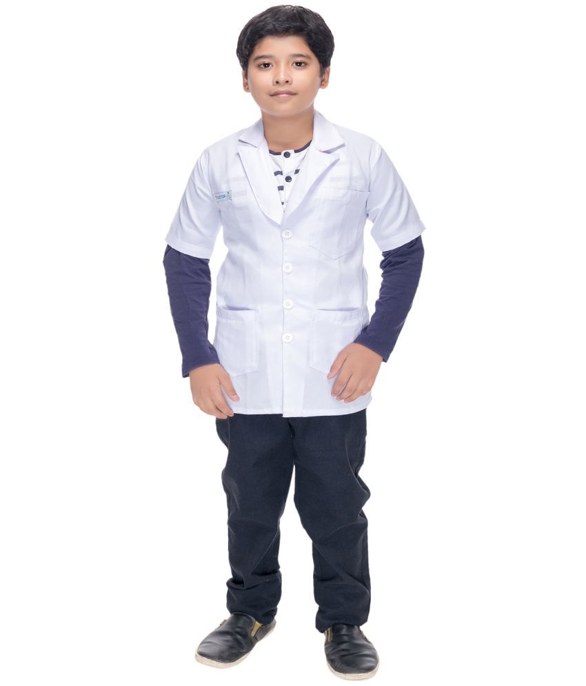     			s muktar garments - White Cotton Blend Boys Professional Costume ( Pack of 1 )