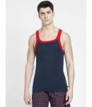 Jockey US27 Men Super Combed Cotton Gym Vest - Navy & Red