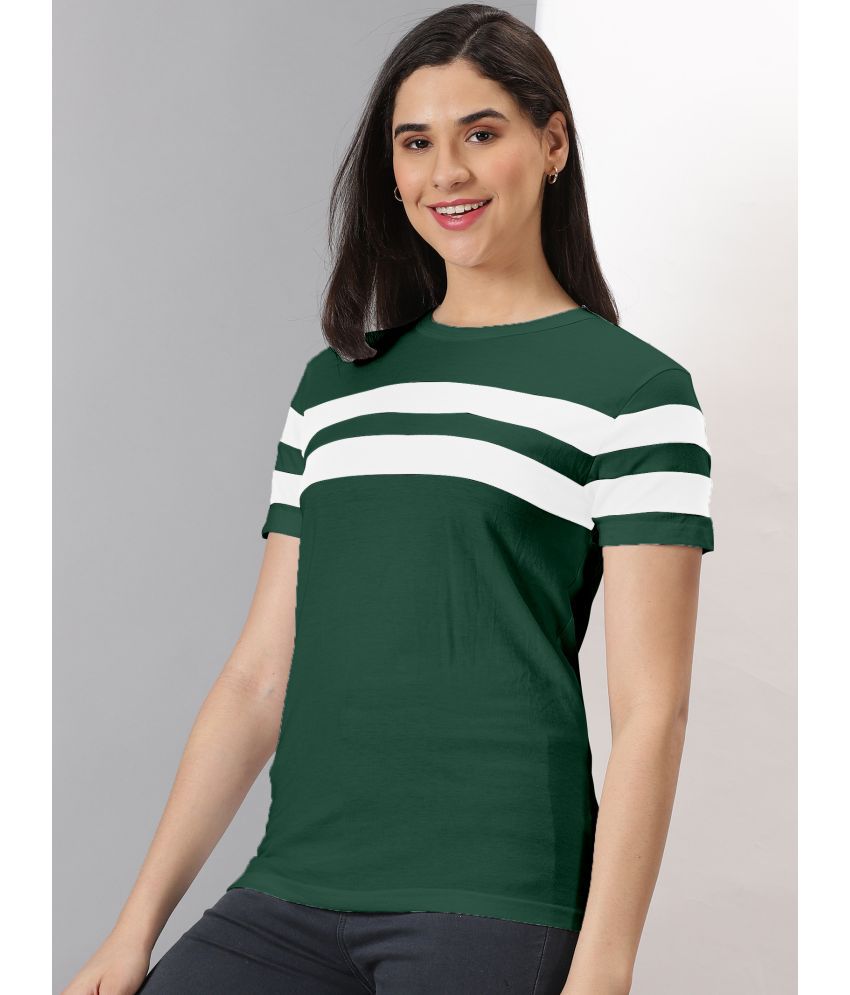     			AUSK Bottle Green Cotton Blend Regular Fit Women's T-Shirt ( Pack of 1 )