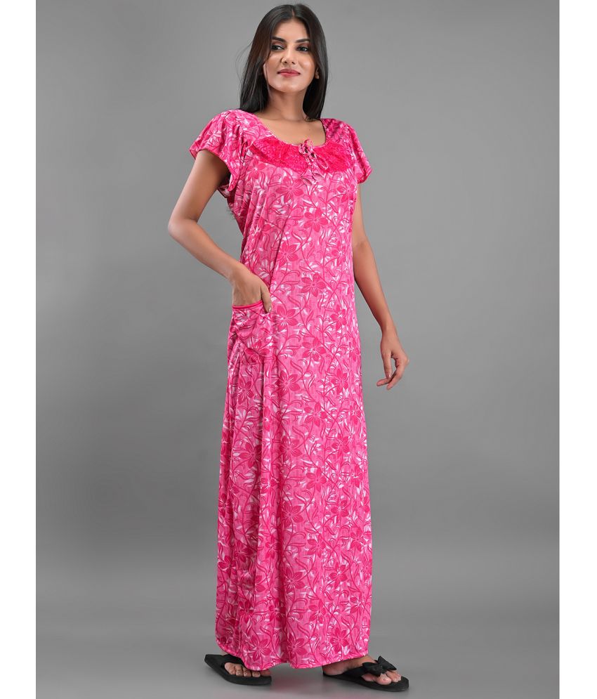     			Apratim Pink Satin Women's Nightwear Nighty & Night Gowns ( Pack of 1 )