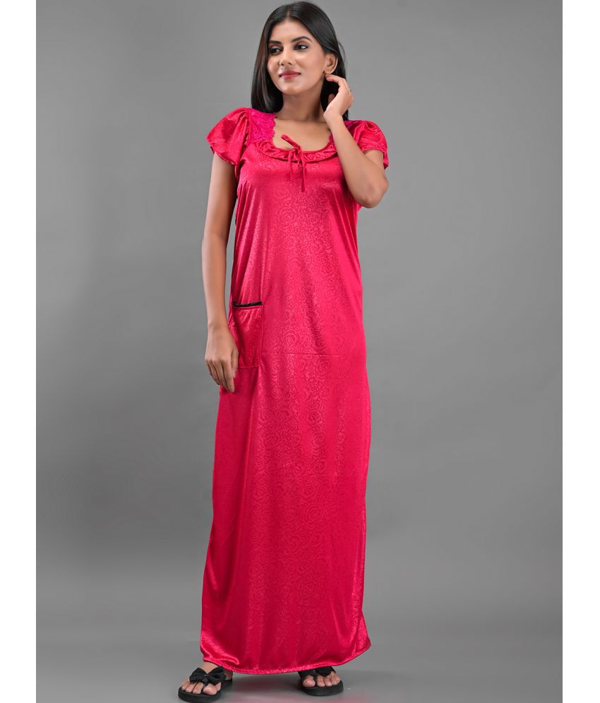     			Apratim Pink Satin Women's Nightwear Nighty & Night Gowns ( Pack of 1 )