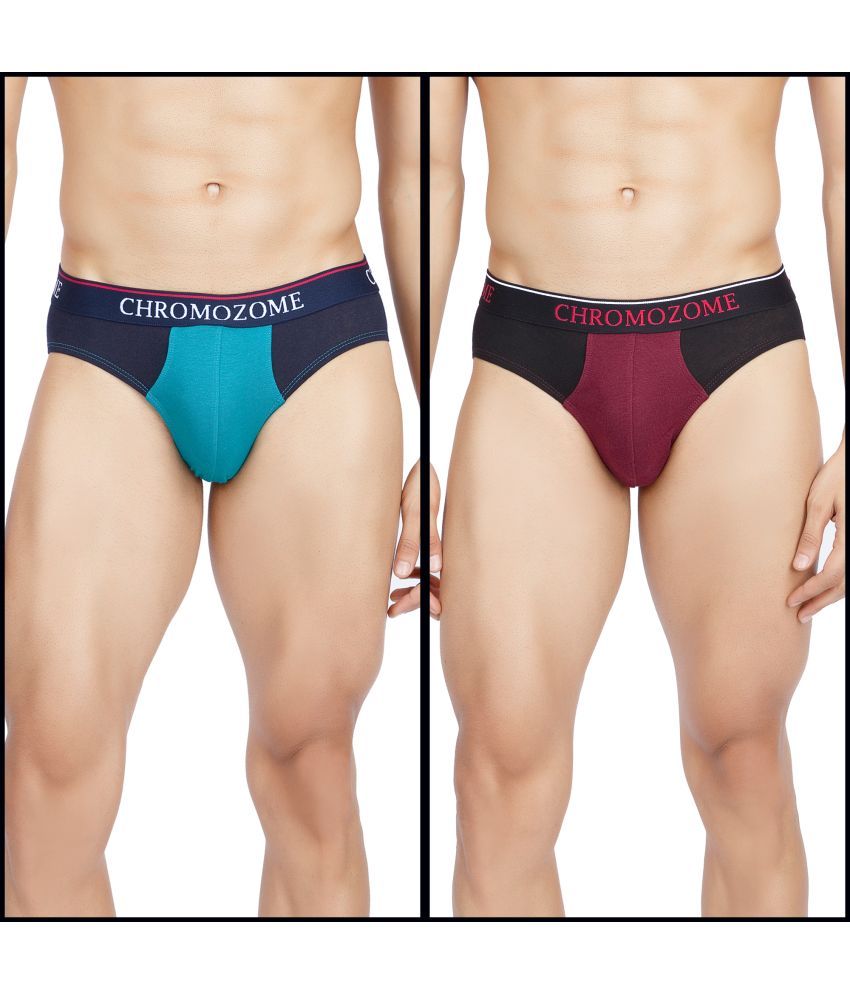     			Chromozome Multicolor CZ 308 PO2 Briefs Cotton Men Briefs ( Pack of 2 ) - Assorted