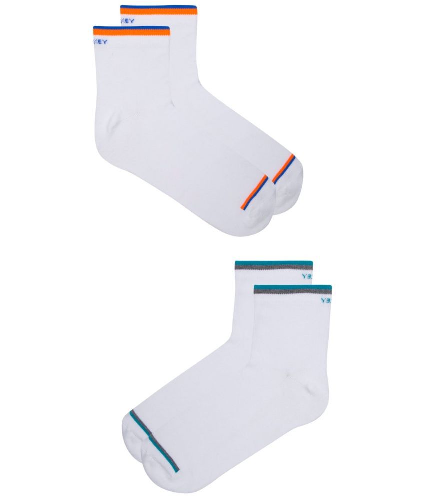    			Jockey 7051 Men Compact Cotton Ankle Length Socks With Stay Fresh Treatment - White (Pack of 2)