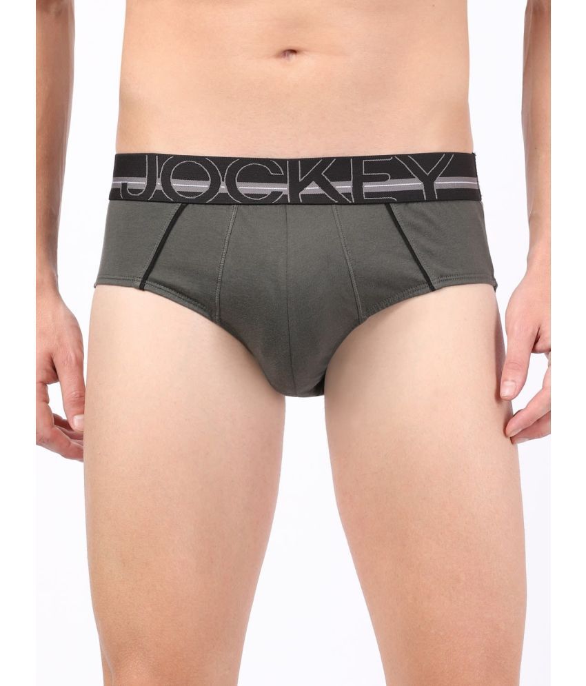     			Jockey US14 Men Super Combed Cotton Solid Brief with Ultrasoft Waistband - Deep Olive