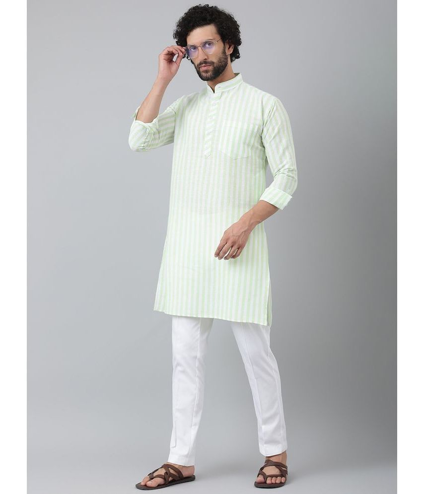     			KLOSET By RIAG - Green Cotton Regular Fit Men's Kurta Pyjama Set ( Pack of 2 )