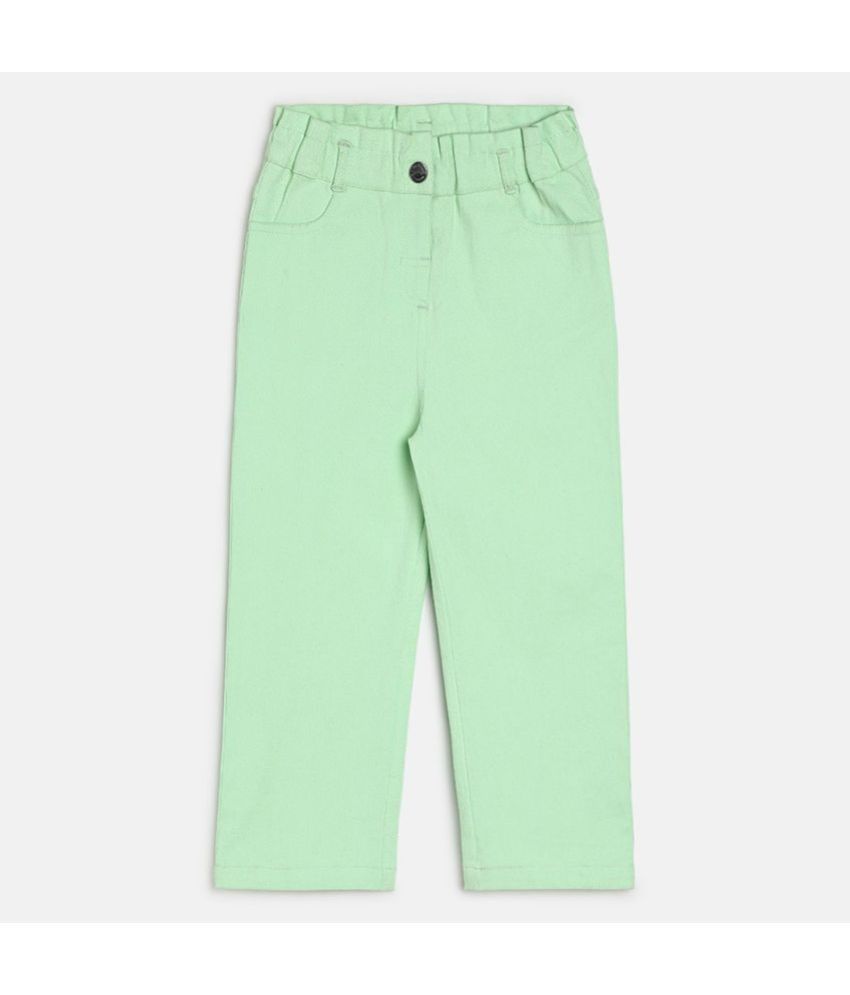     			MINI KLUB Green Woven Pant For Kids Girls