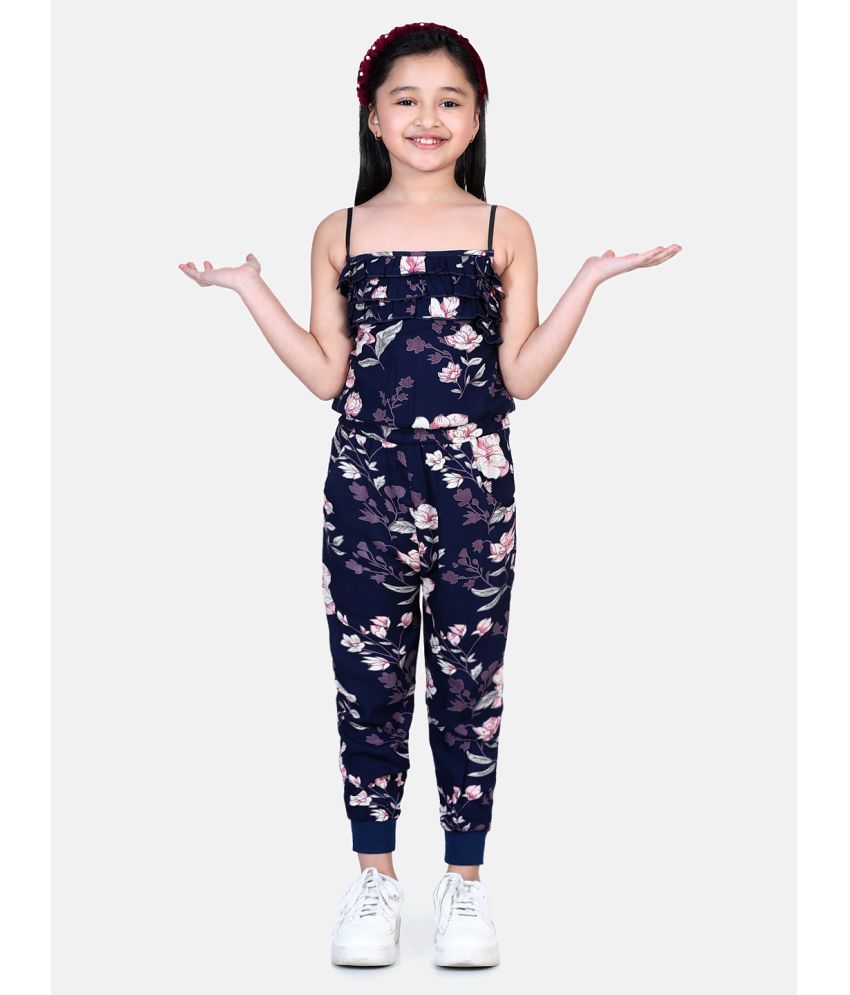     			Naughty Ninos - Navy Blue Rayon Girls Jumpsuit ( Pack of 1 )