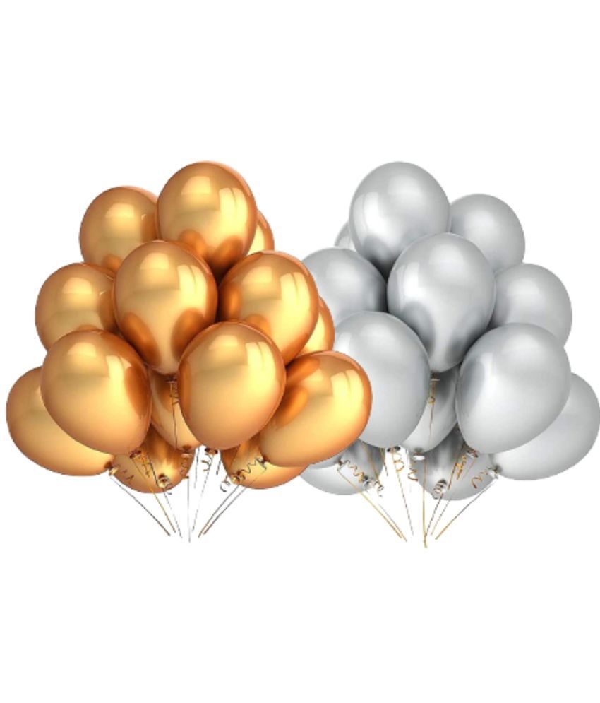     			Urban classic Gold Silver Decoration Kit - Set of 51 Pcs: 25 Gold balloons, 25 Silver balloons with 1 arch strip for Decoration for Birthday, Anniversary, Bachelorette, Bridal Shower, New Year, Graduation, Retirement, Festival decoration