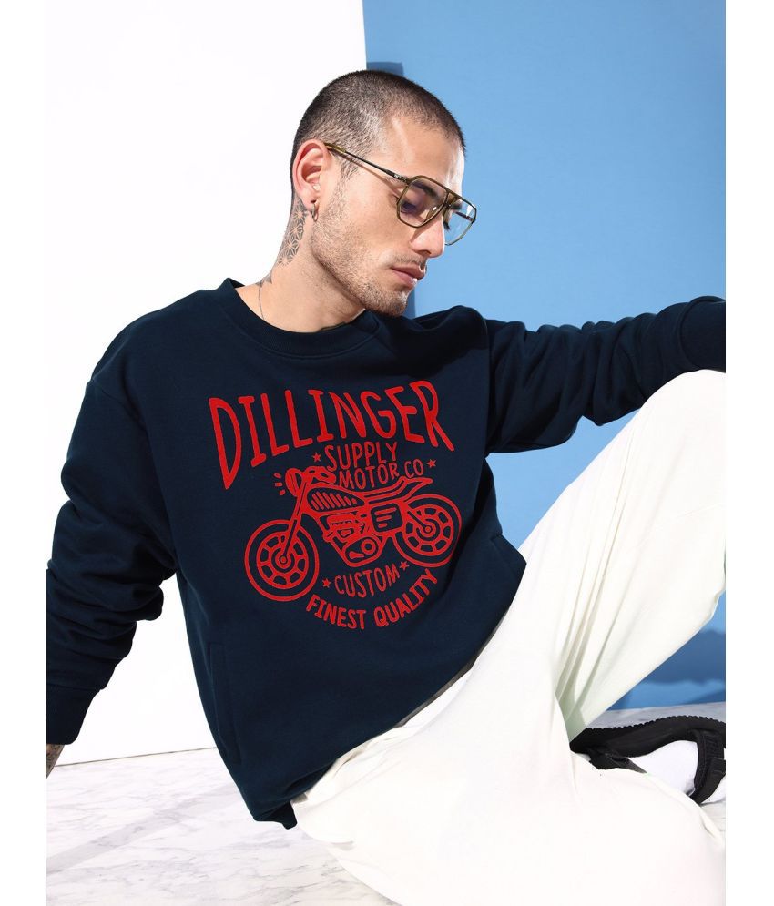     			Dillinger Fleece Round Neck Men's Sweatshirt - Navy ( Pack of 1 )