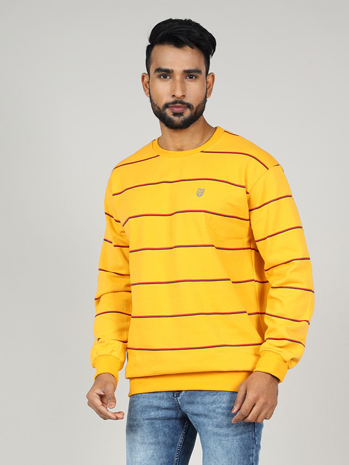     			GAME BEGINS Fleece Round Neck Men's Sweatshirt - Yellow ( Pack of 1 )