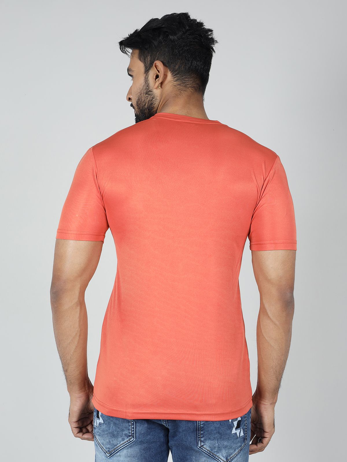     			GAME BEGINS Polyester Regular Fit Solid Half Sleeves Men's T-Shirt - Orange ( Pack of 1 )